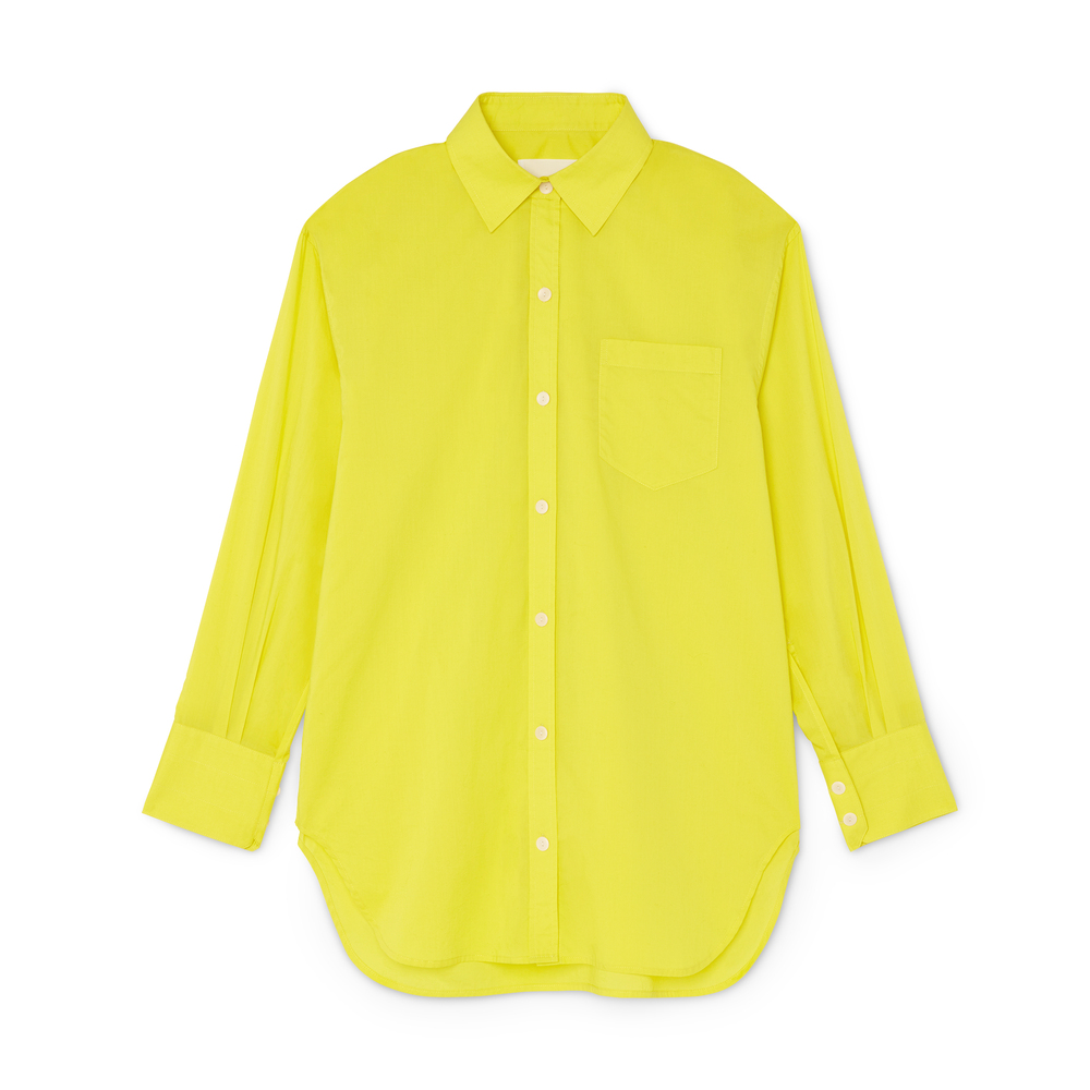 Maria McManus Oversized Tunic Shirt In Acid Yellow Acid Yellow, Small