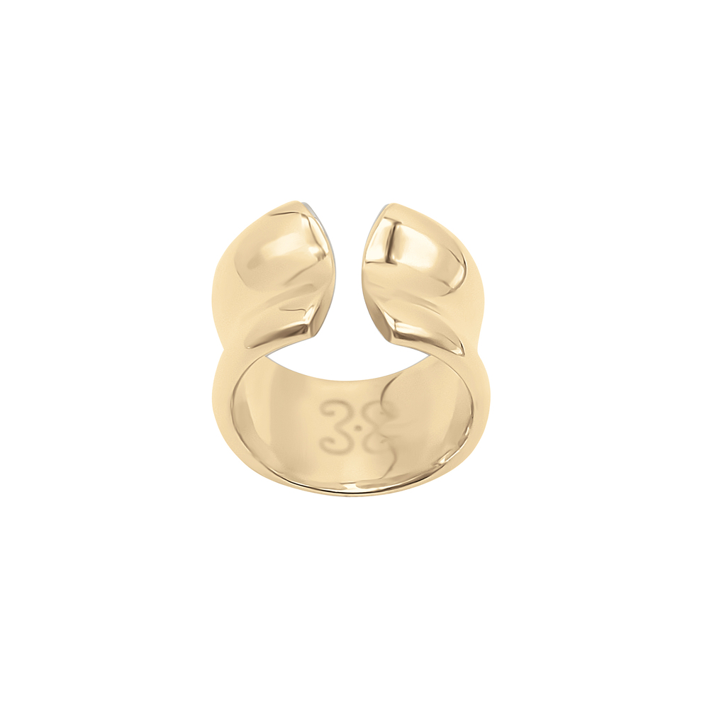 Sapir Bachar Gold Wadi Ring In 24K Gold Plated Sterling Silver, Size 6