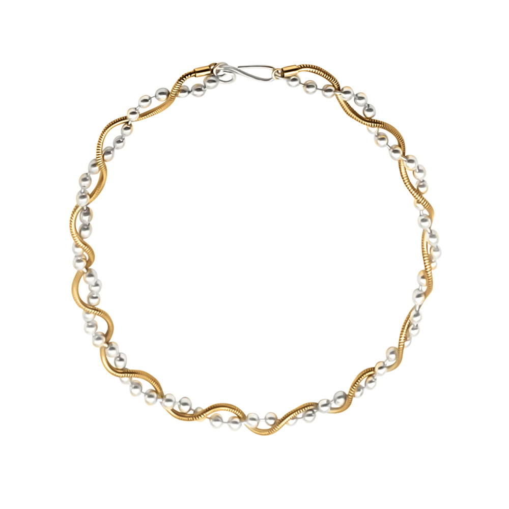 Sapir Bachar Twist Necklace In Sterling Silver & 24K Gold Plated Sterling Silver
