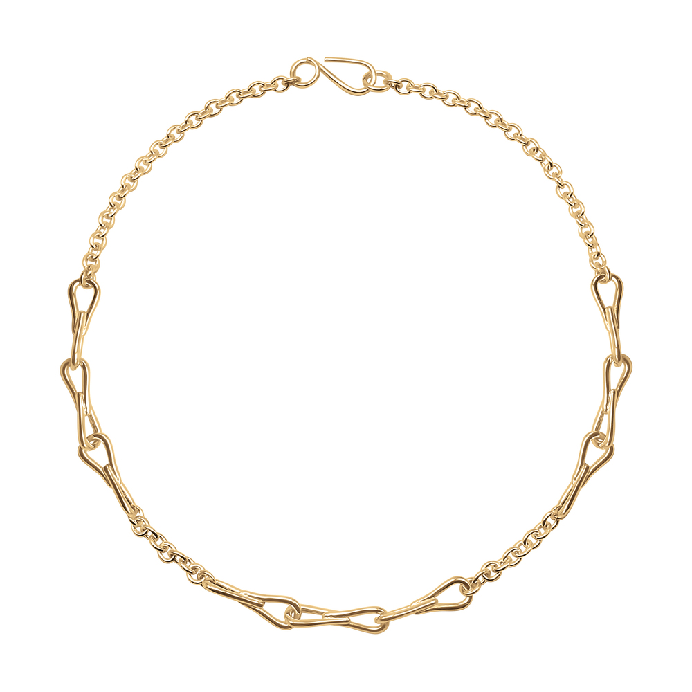 Sapir Bachar Hourglass Chain Necklace In 24k Gold Plated Sterling Silver