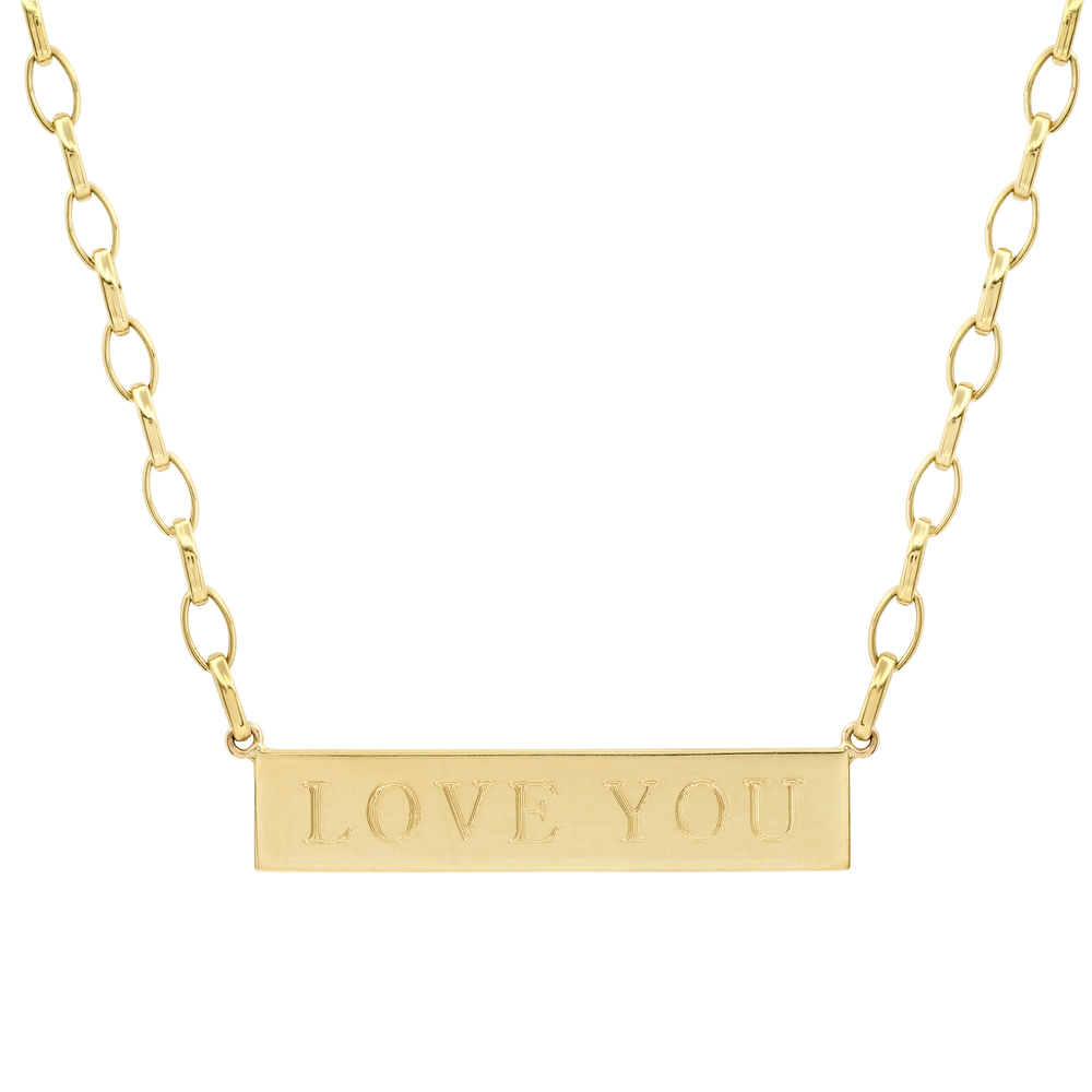 Jennifer Meyer Edith Link Nameplate Necklace In Gold