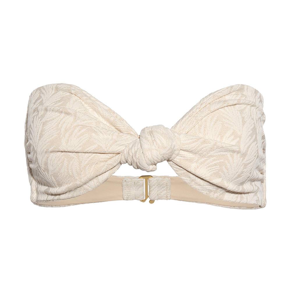 Sara Cristina Marina Bikini Top In Ivory Palms, Medium