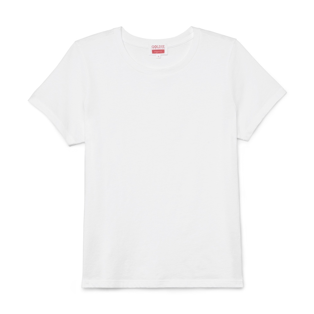 Goldie Organic Boy Tee In White, Small