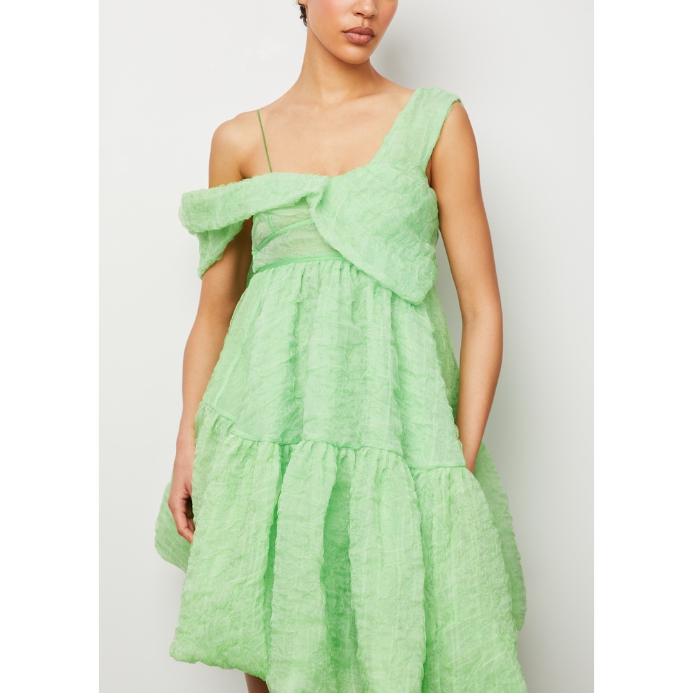 ワンピース CECILIE BAHNSEN Green Silk Blend Soon Mini Dress Cecilie Bahnsen Soon Dress | goop