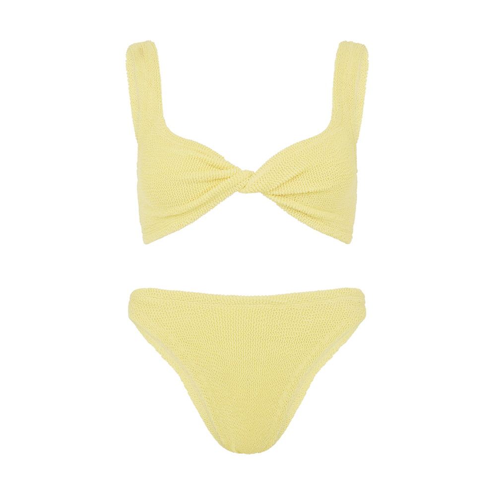 Hunza G Juno Seersucker Bikini In Yellow