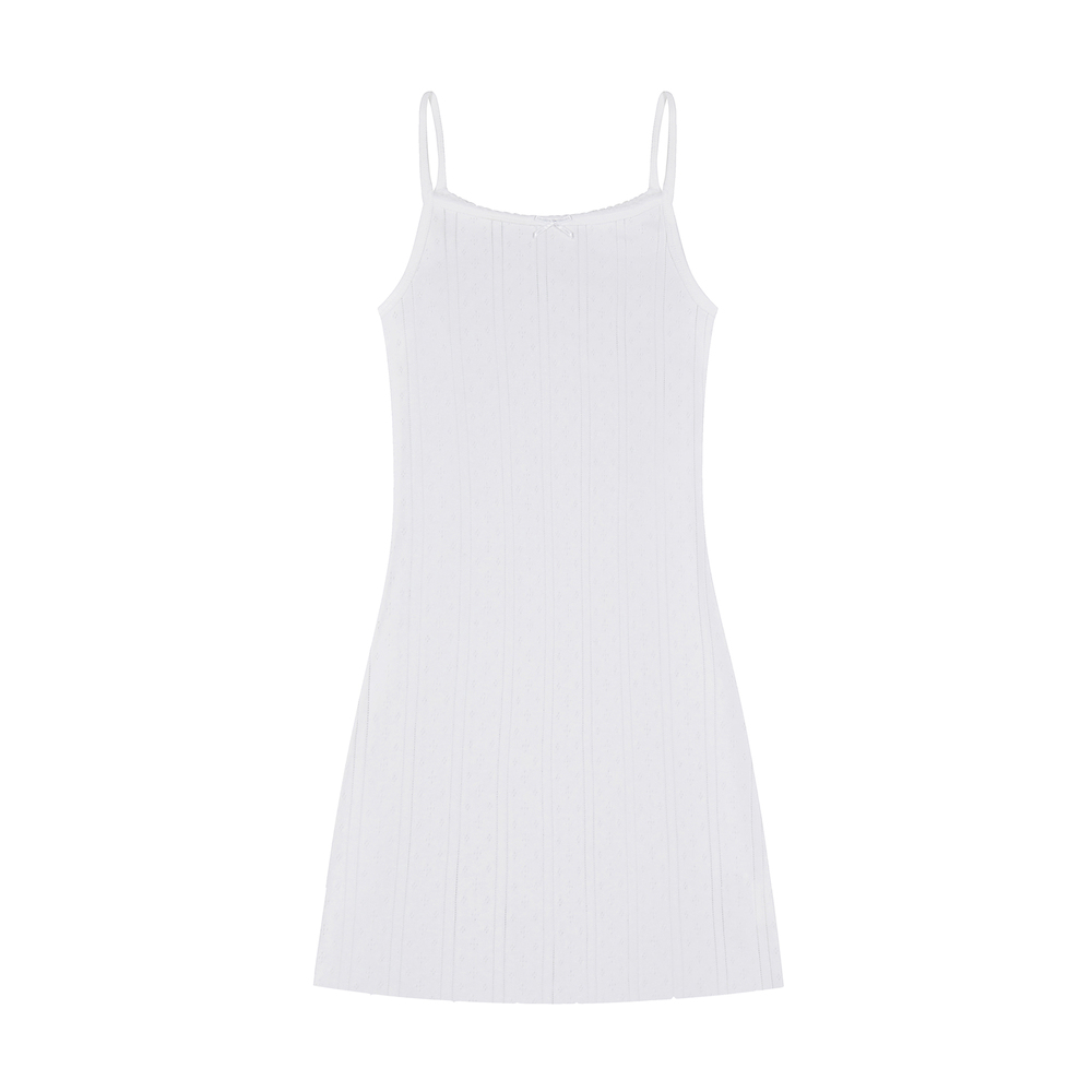 Cou Cou Intimates The Picot Dress In White, Medium