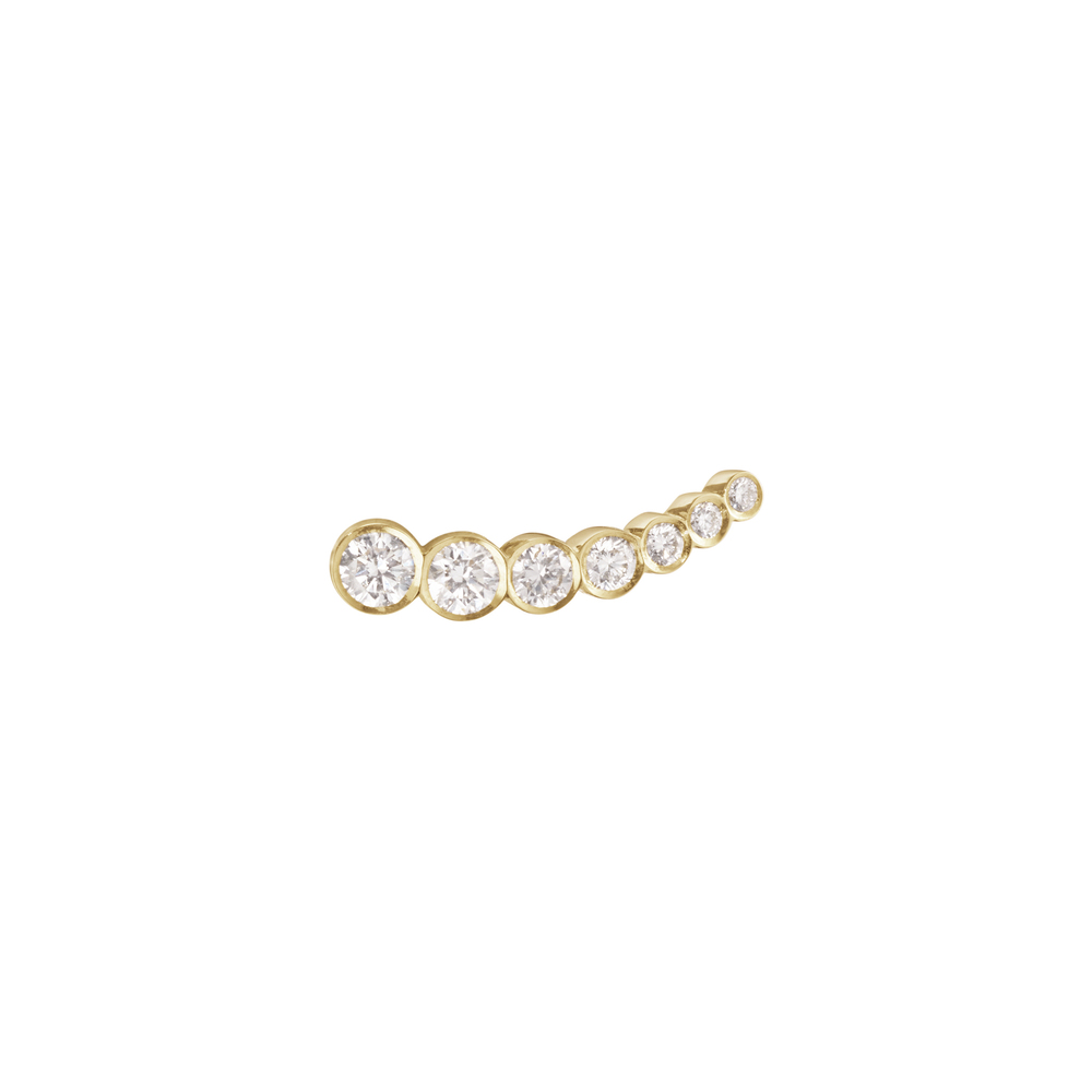 Sophie Bille Brahe Petite Croissant De Lune Earring In 18K Recycled Yg, Diamonds
