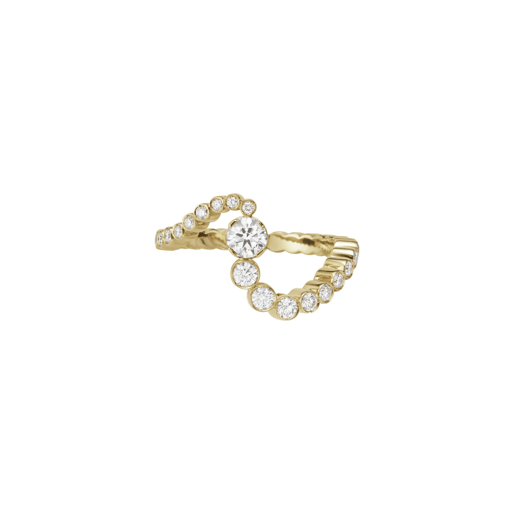 Sophie Bille Brahe Ensemble Ocean Ring In 18K Recycled Yg, Diamonds, Size 7