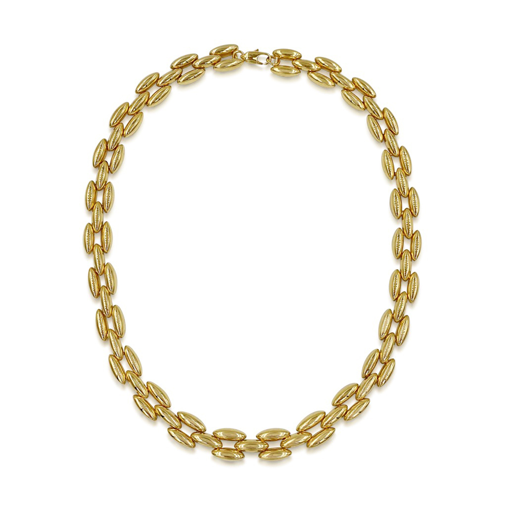 Daphine Steffi Panther Necklace In 18Ct Gold Plated Brass