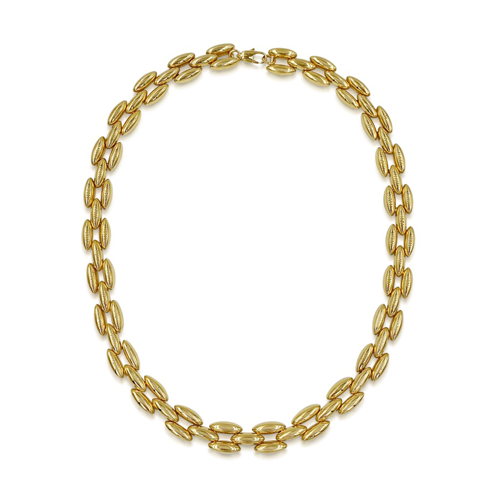Daphine Steffi Panther Necklace In 18ct Gold Plated Brass