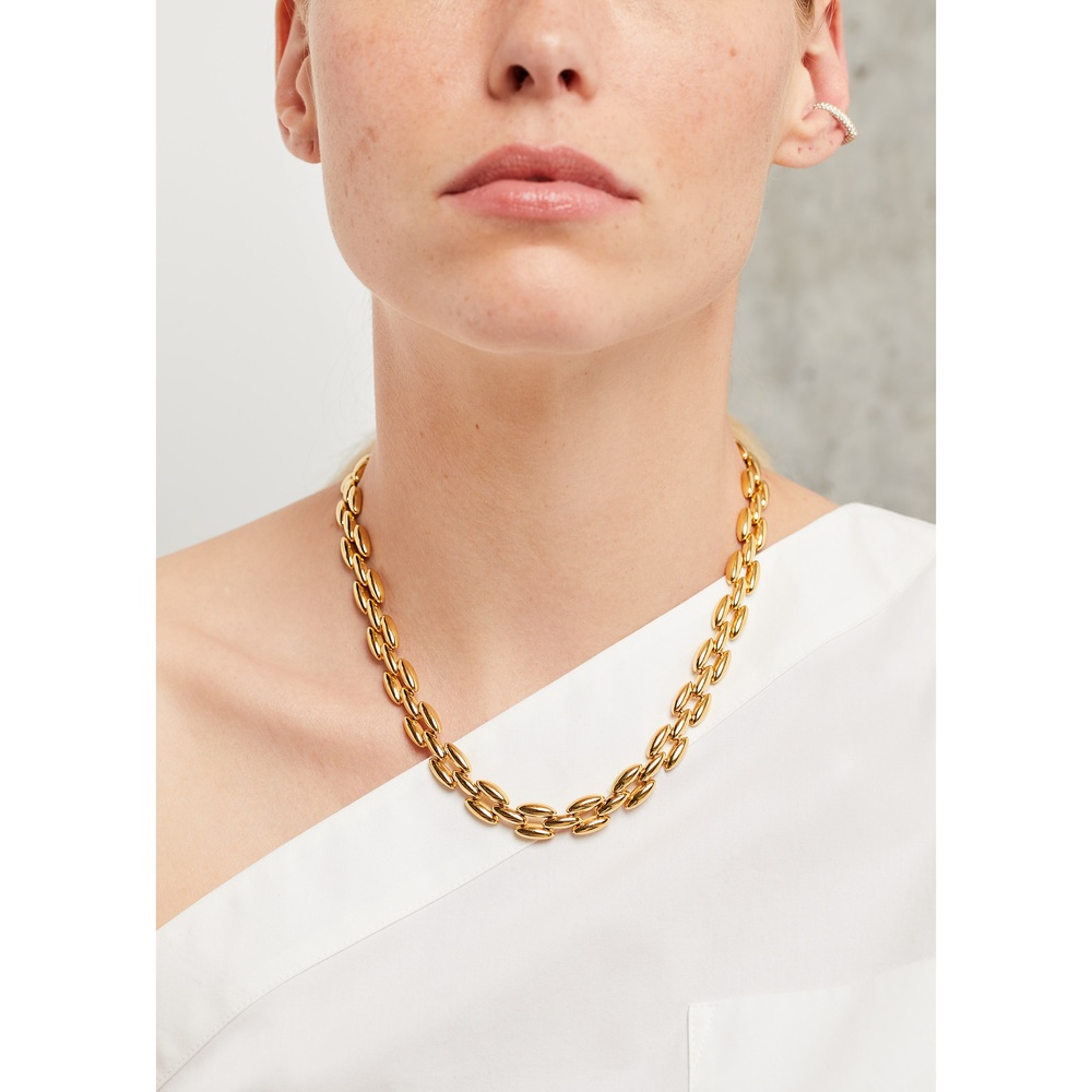 Daphine Steffi Panther Necklace In 18Ct Gold Plated Brass