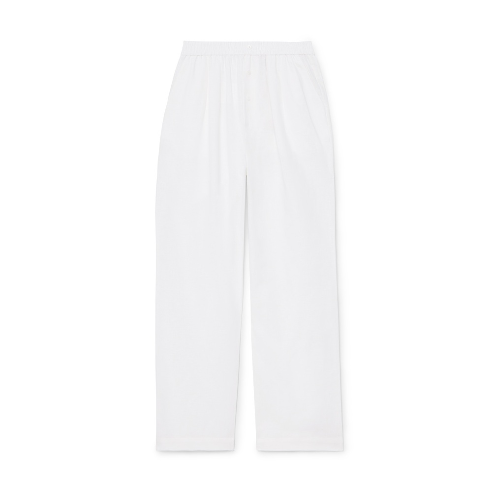 Maison Essentiele Straight-leg Pyjama Bottoms In Optic White