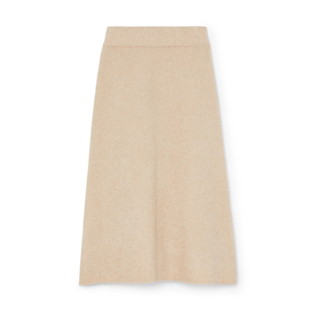 Lisa Yang Kael Skirt In Sand Bouclè, Size 2
