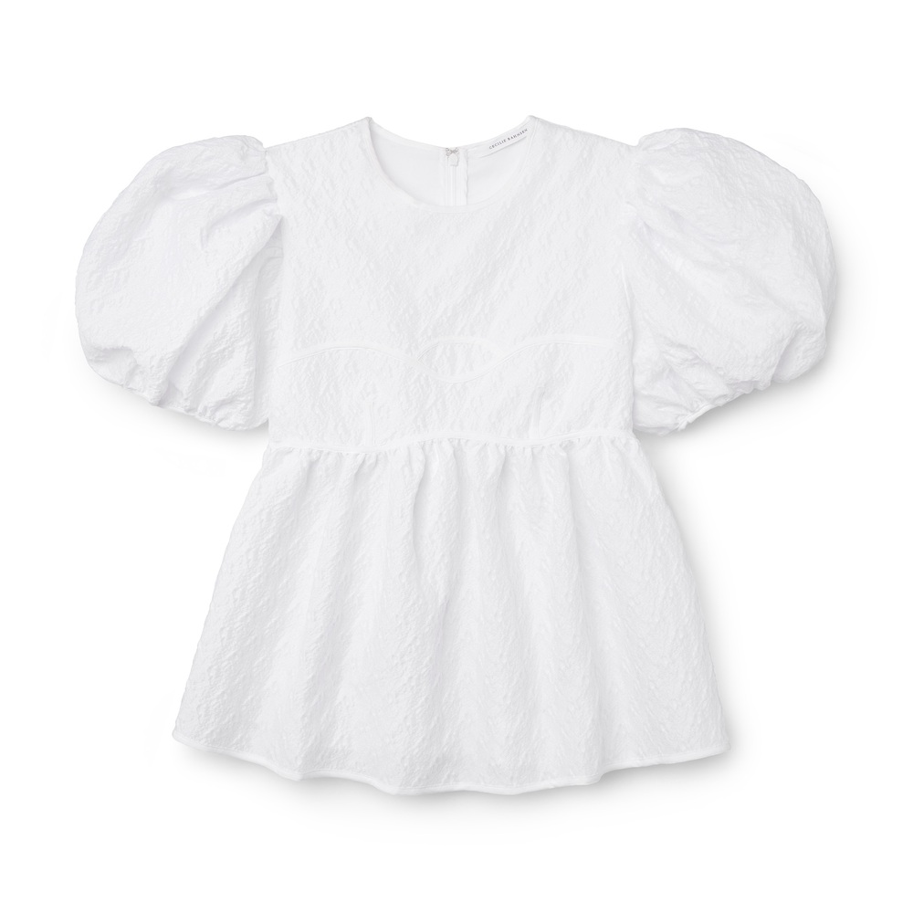 Cecilie Bahnsen Summer Top In White, Size UK 8