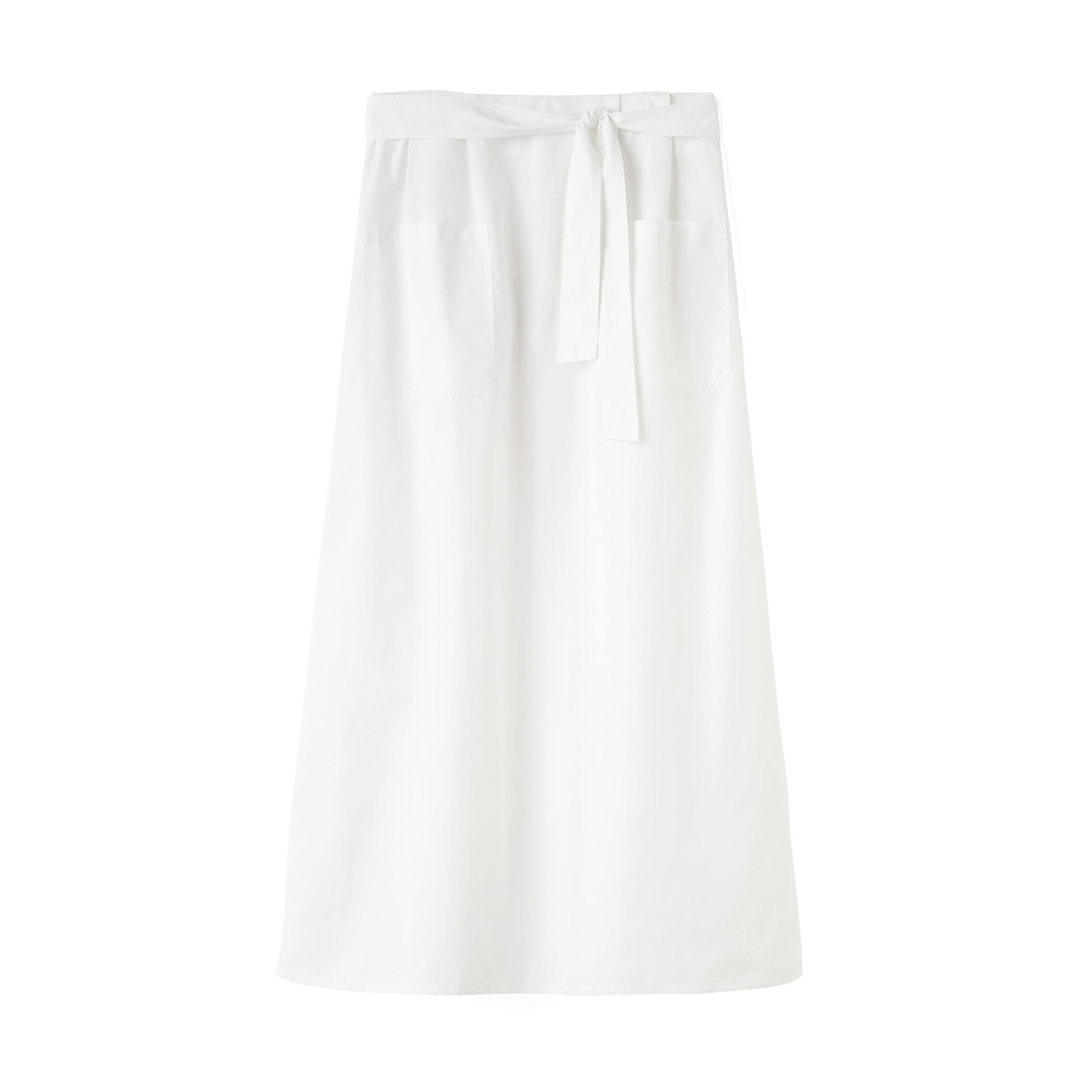 Toteme Tie-Waist Cotton Skirt In White, Size FR 36