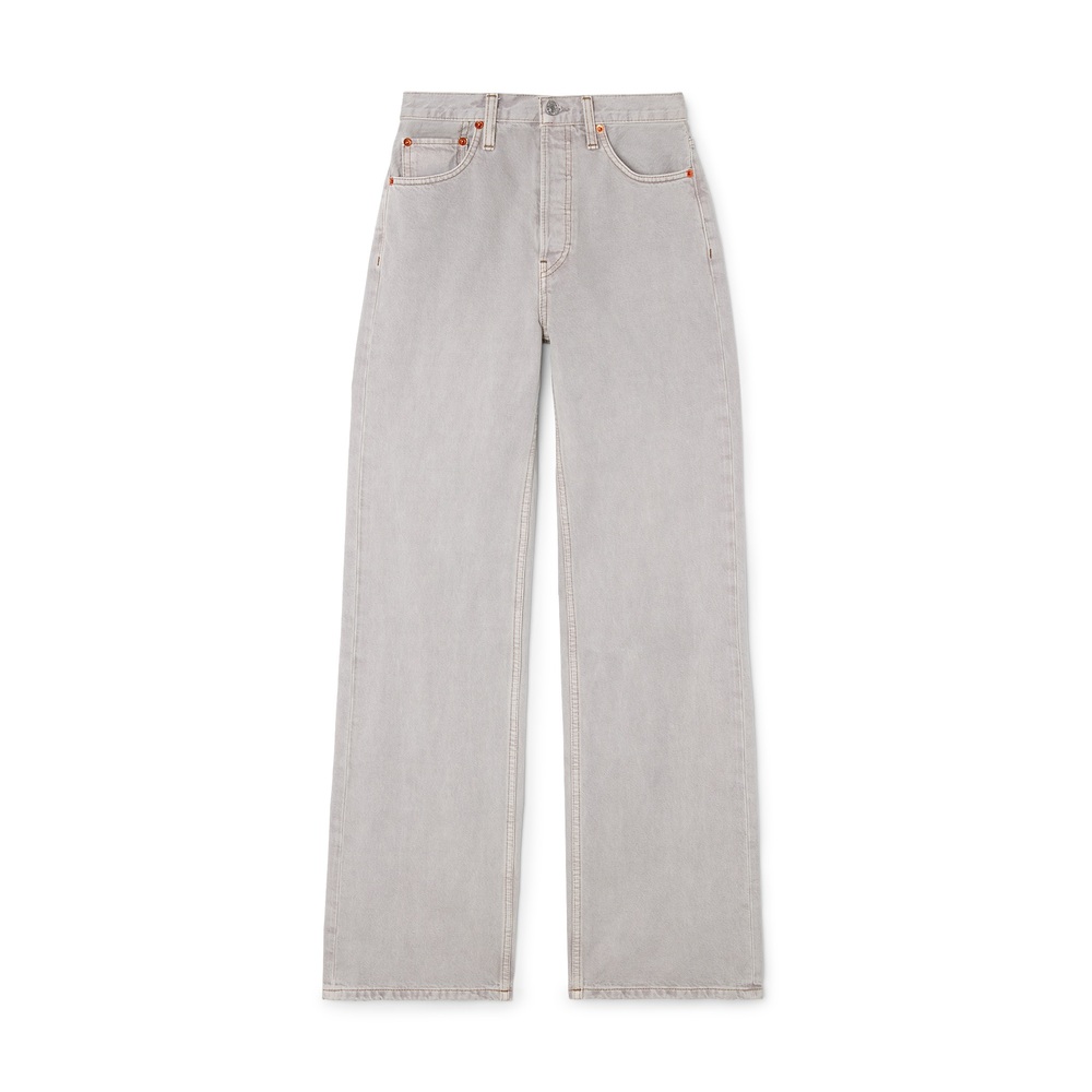 Shop Re/done '70s Ultra-high-rise Wide-leg Jeans In Greyish