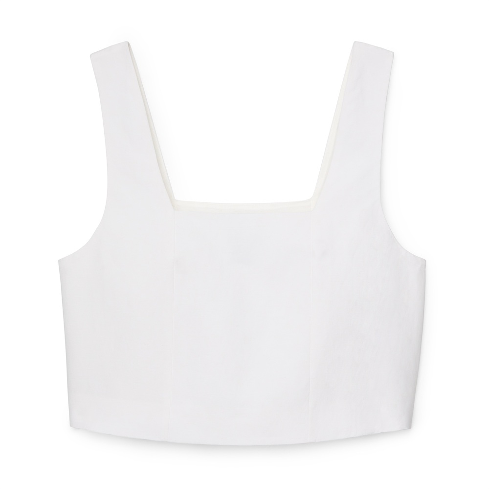 G. Label By Goop Emerson Square-neck Top In White