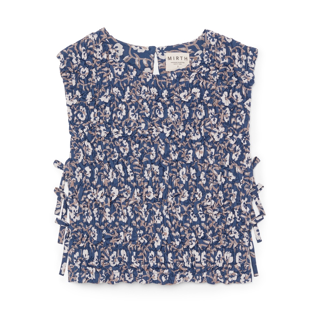 Mirth Shoreditch Smocked Open-side Top In Petunia