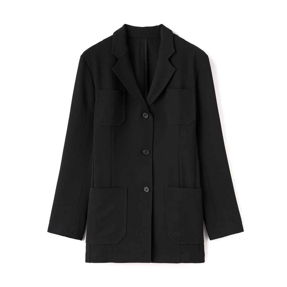 Totême Slim Viscose & Linen Blazer In Black