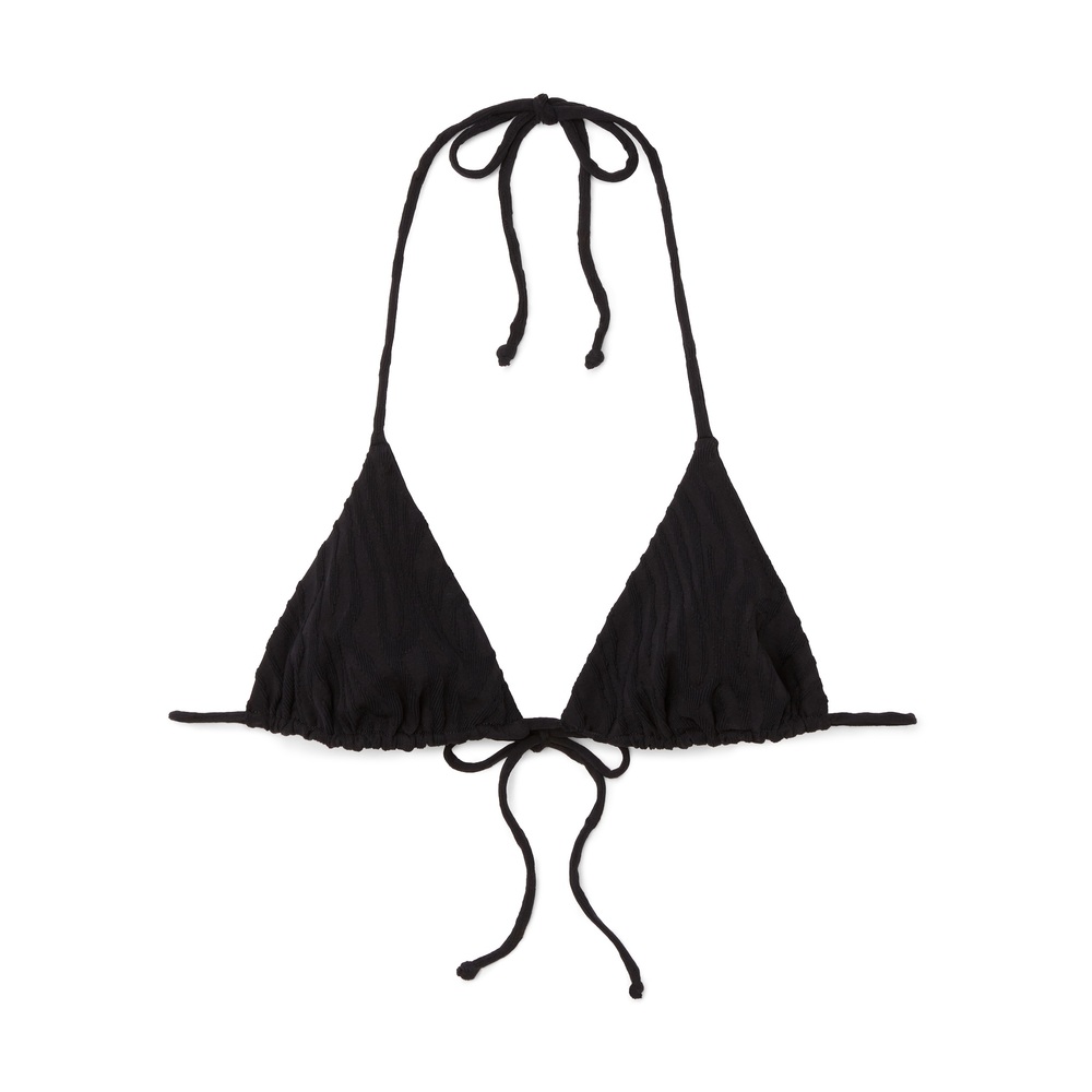 Sara Cristina Classic Triangle Bikini Top In Black, Large