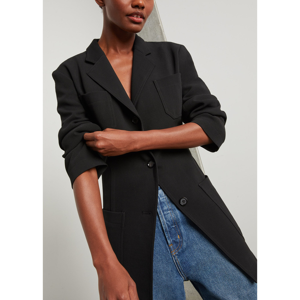 Toteme Slim Viscose-Blend Blazer In Black, Size FR 42