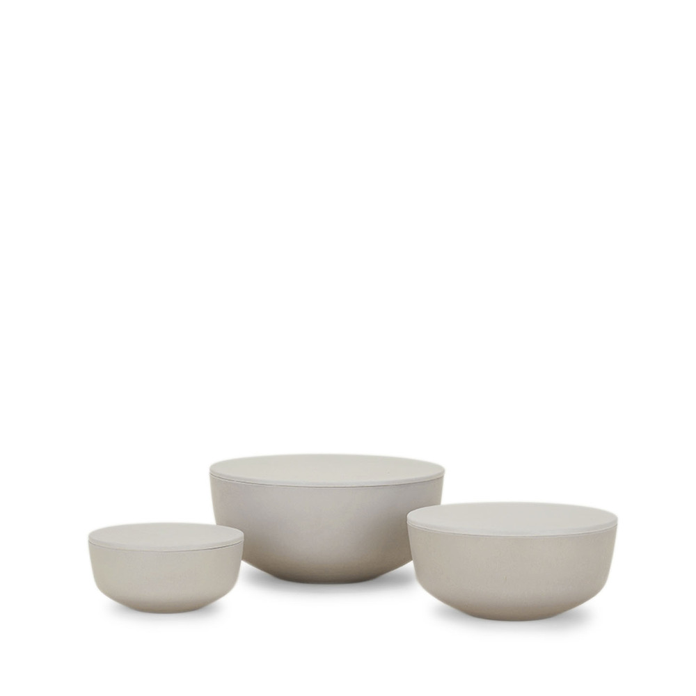 Hawkins New York Essential Lidded Bowls, Set Of 3 In Light Grey