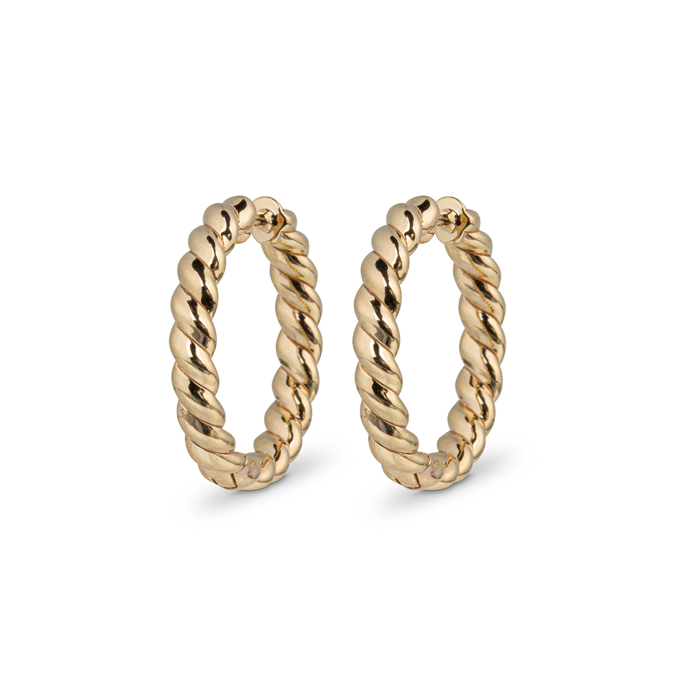 Lucy Delius Jewellery Twisted Rope Hoops Earring In 14Kt Yellow Gold