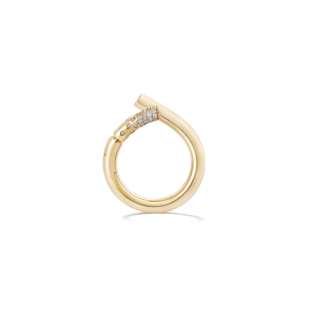Tabayer Large Pavé Oera Bracelet In 18k Yellow Gold,diamonds