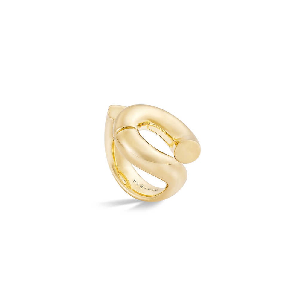 Tabayer Looped Oera Ring In 18K Yellow Gold, Size 58