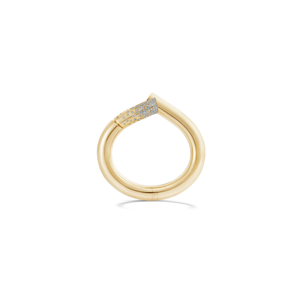 Tabayer Large Pavé Oera Bracelet In 18k Yellow Gold,diamonds