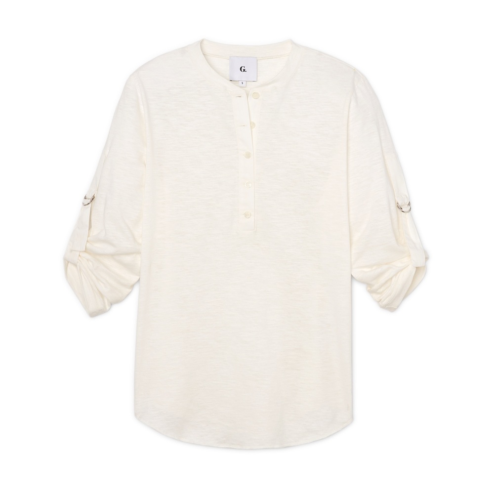 G. Label By Goop Ashton Henley Tee In Ivory