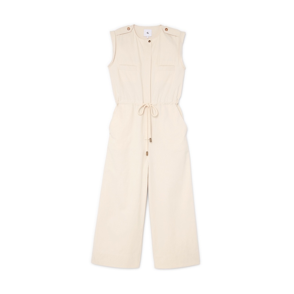 G. Label By Goop Huntington Utility Jumpsuit In Sand, Size 12