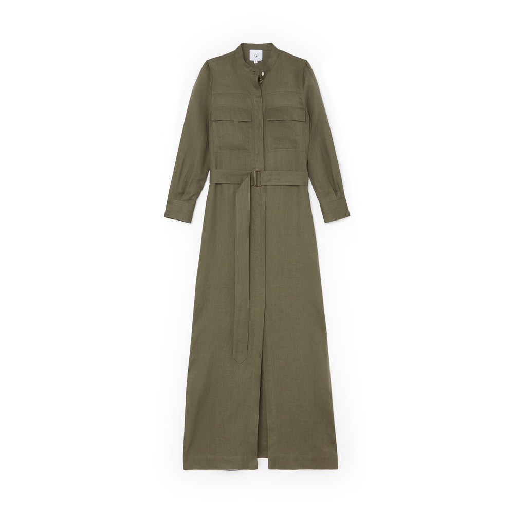 G. Label By Goop Southampton Shirtdress In Army Green, Size 8