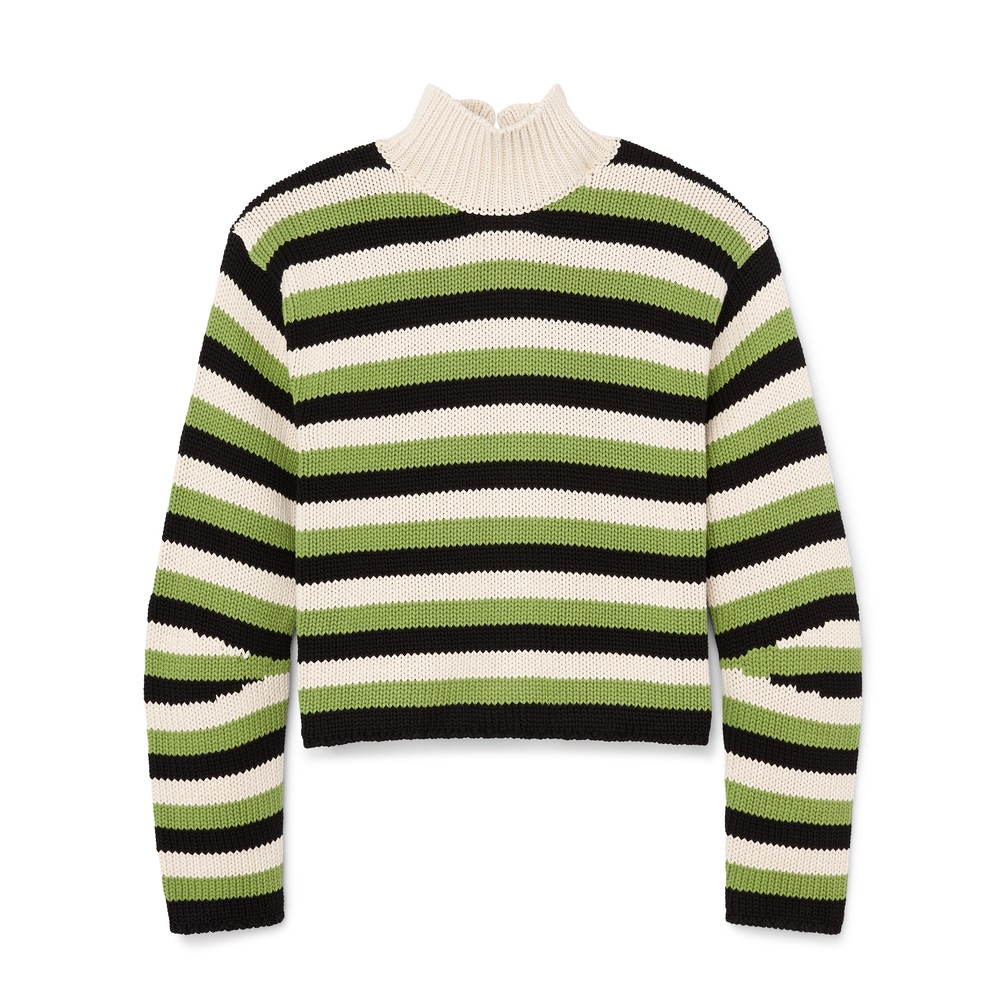 Marni Turtleneck Sweater In Acid Green, Size IT 44