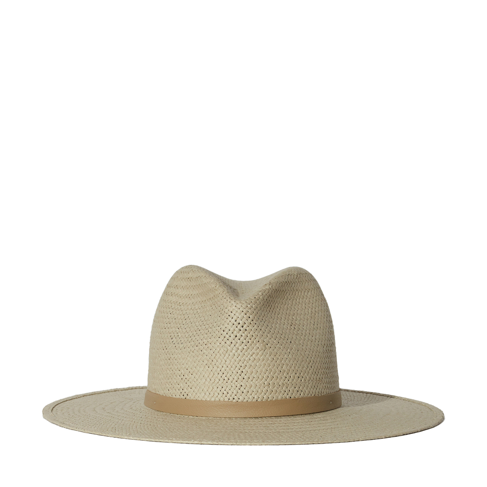 Janessa Leone Simone Packable Straw Fedora Hat In Sage