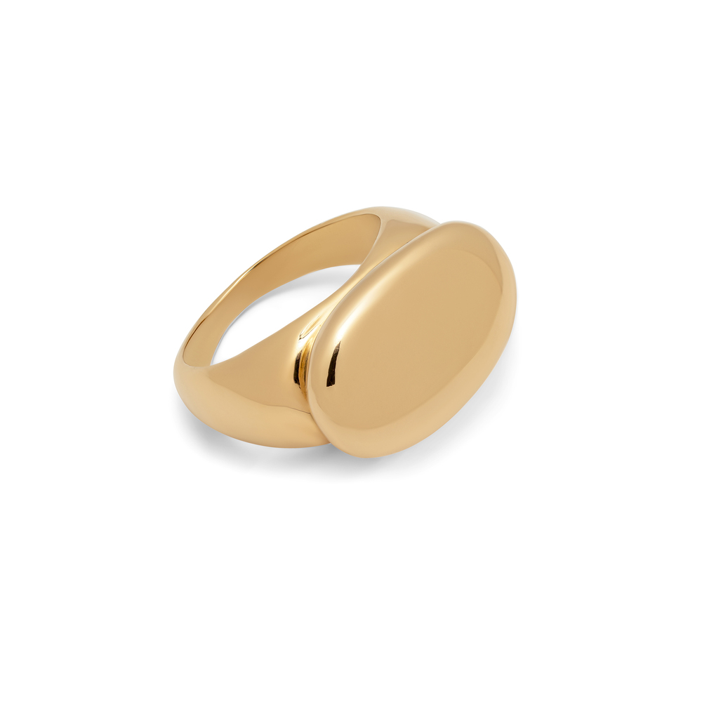 Natalia Pas Jewelry Signature Signet Ring In 18K Yellow Gold, Size 5