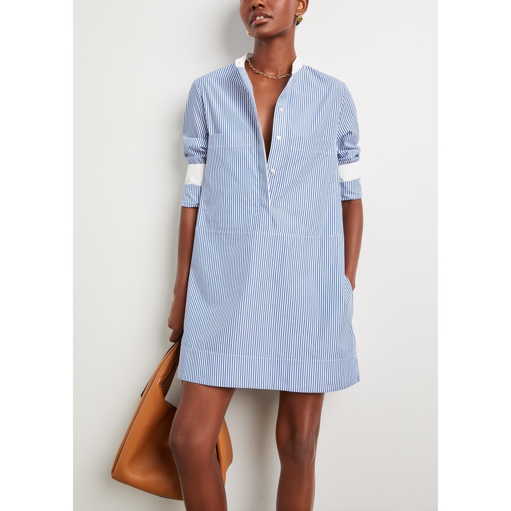 G. Label By Goop Aaron Shirtdress In Blue/White Stripe, Size 8