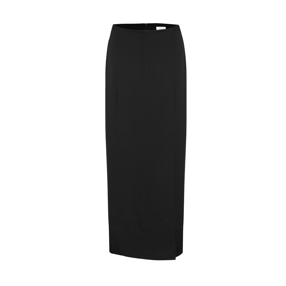 ESSE Mono Split Column Skirt In Black, Size AU14