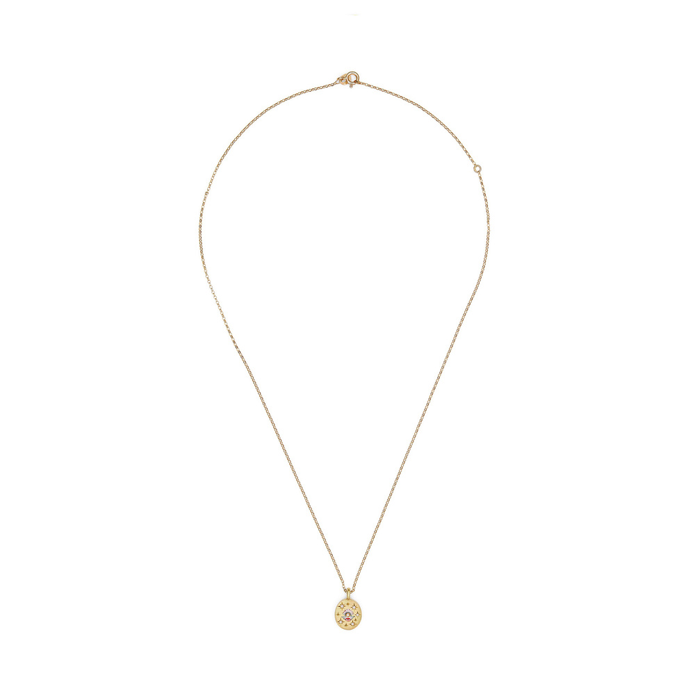Cece Jewellery Clam And Pearl Necklace In 18K Yellow Gold/Champlevé Enamel/Diamonds