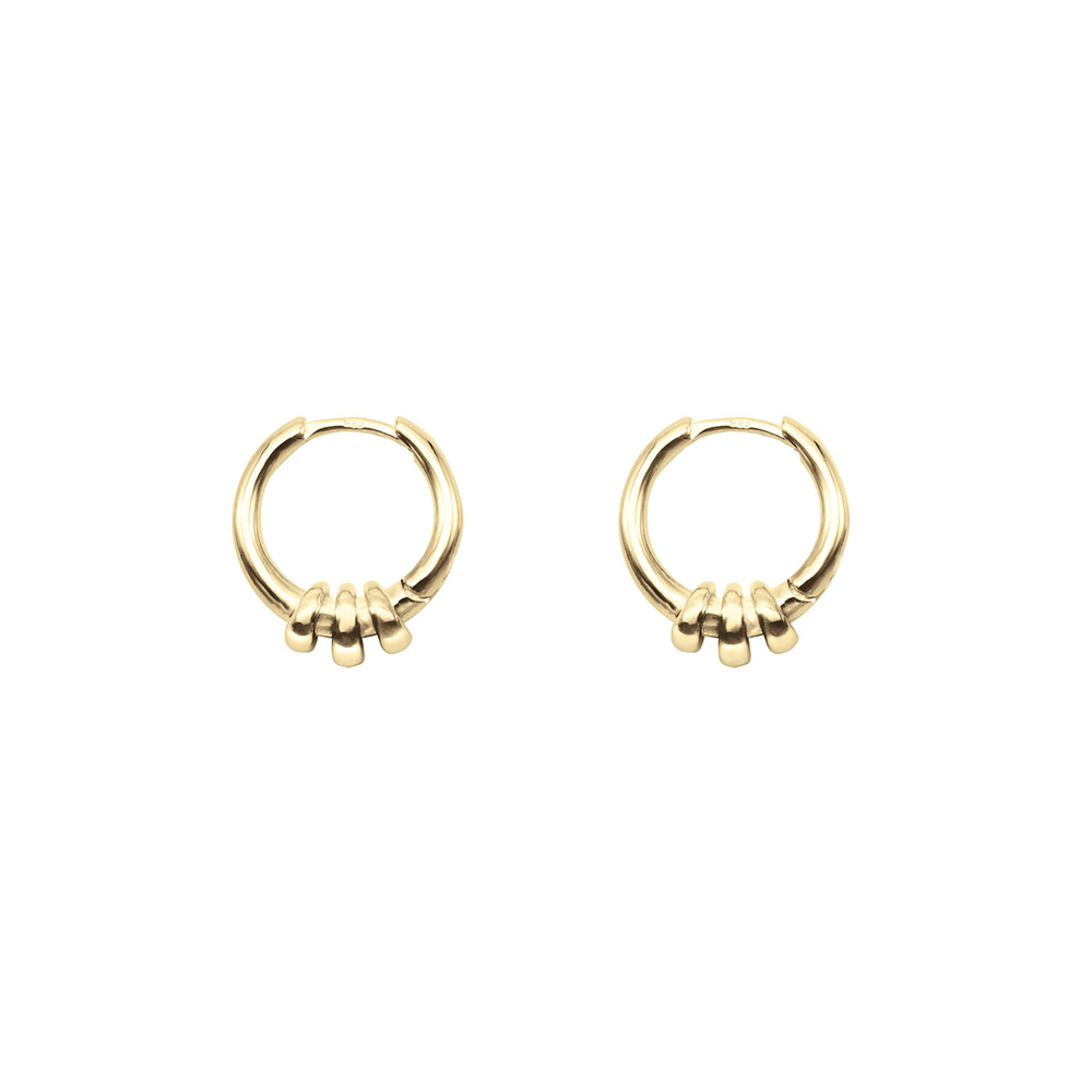 Sapir Bachar Iconic Hoops Earring In 24k Gold Plated Sterling Silver