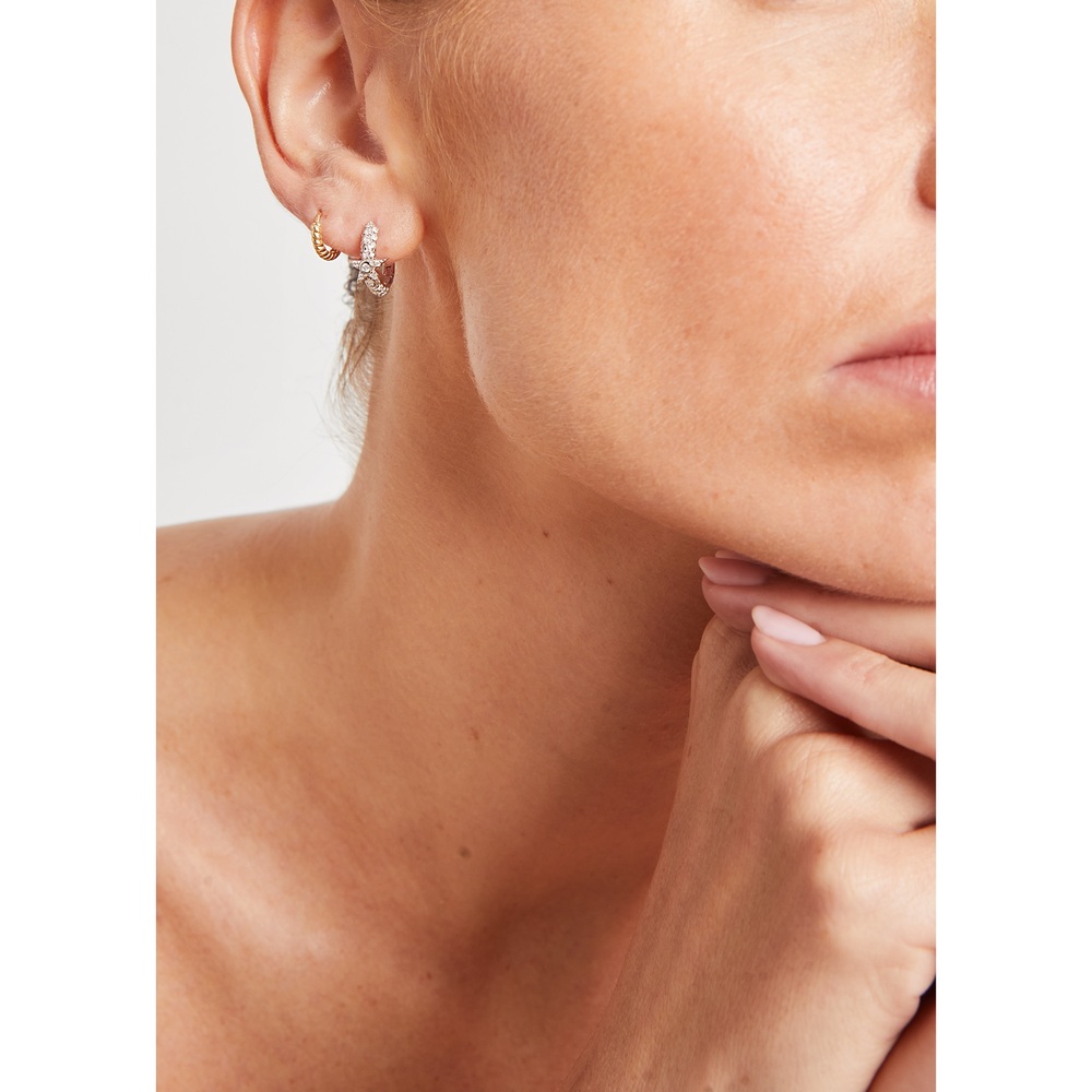 Sheryl Lowe Pavé Diamond Huggies With Star Earring