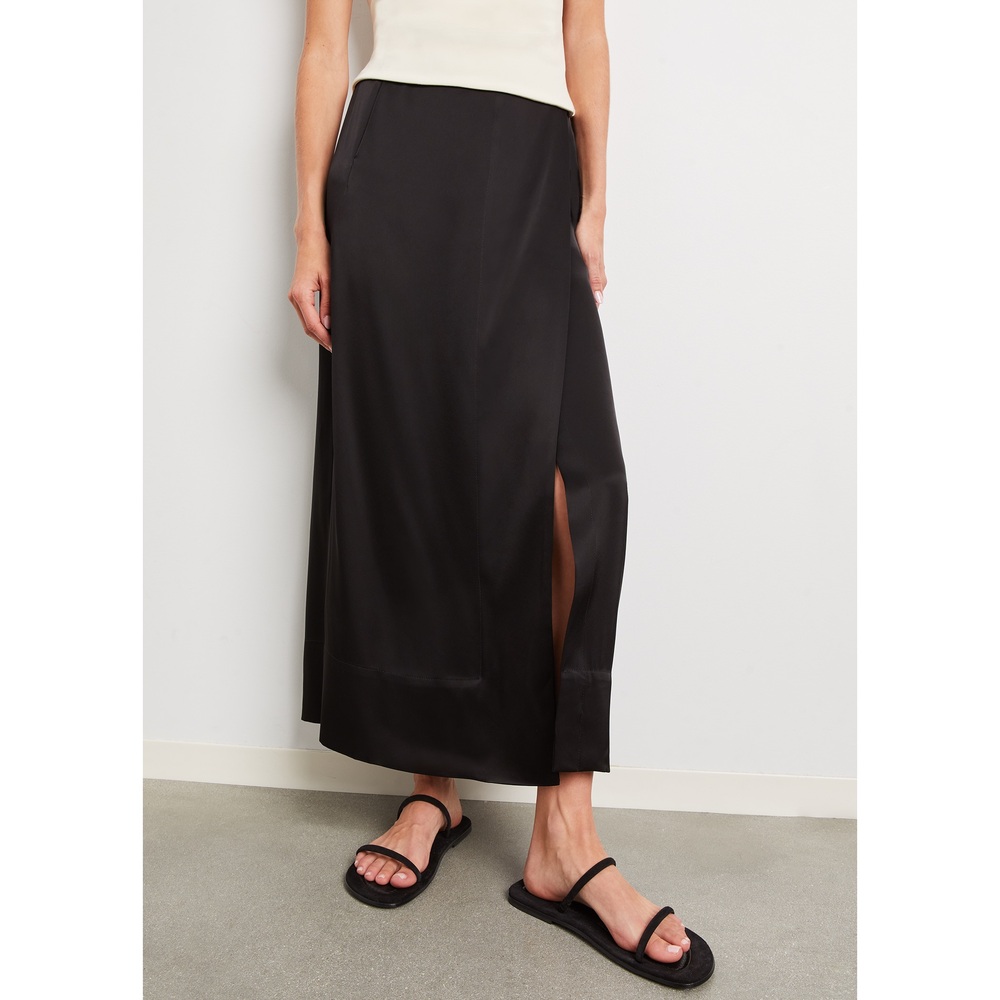 ESSE Mono Split Column Skirt In Black, Size AU14