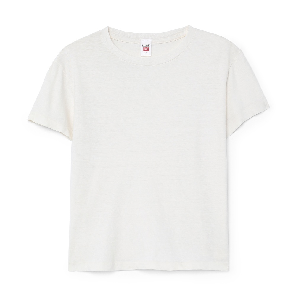 RE/DONE Classic Tee In Vintage White, Large