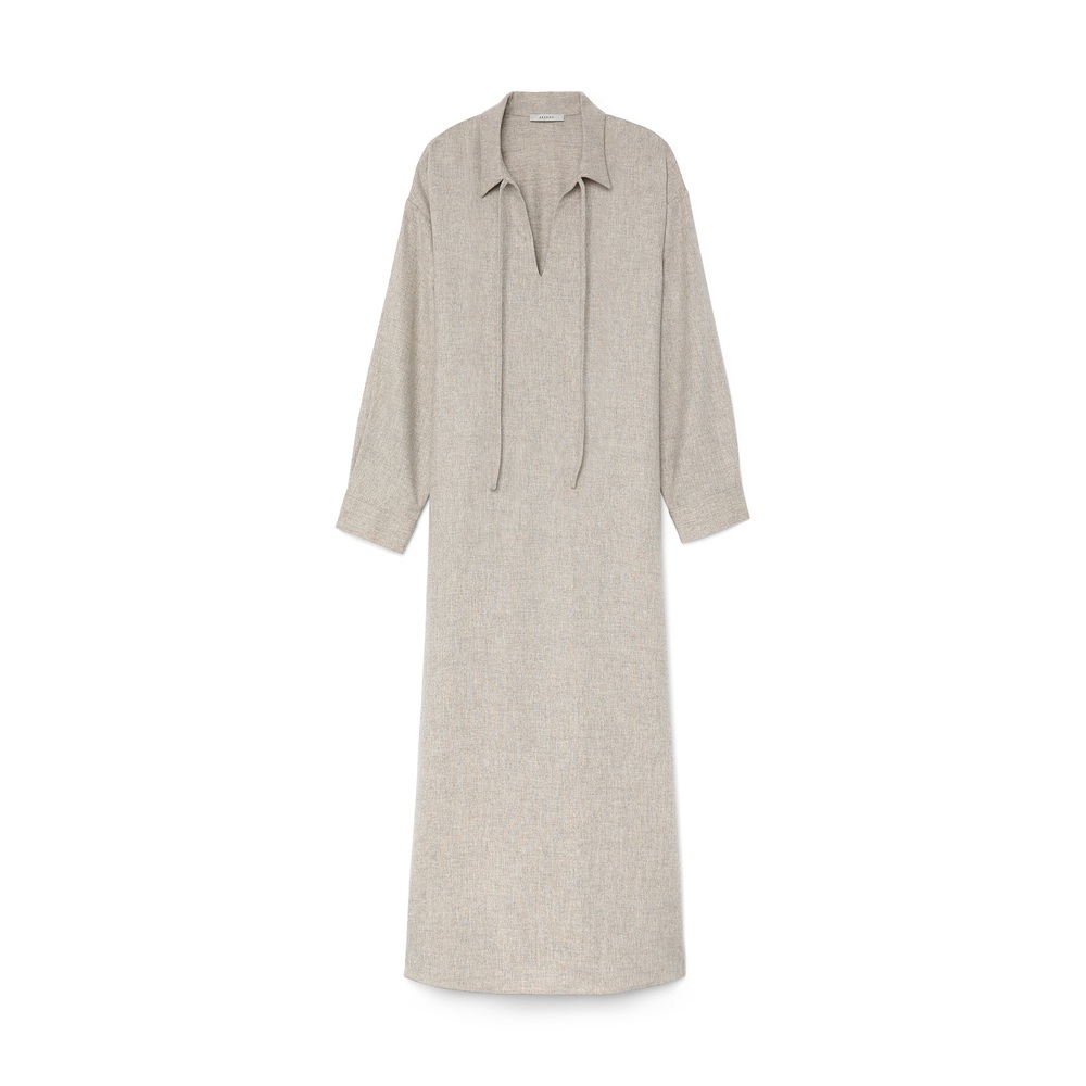 Asceno The Lisbon Dress In Oat, Small