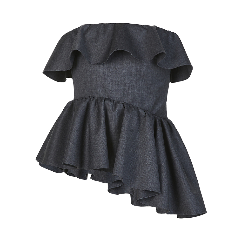 Kika Vargas Nita Top In Charcoal, X-Small