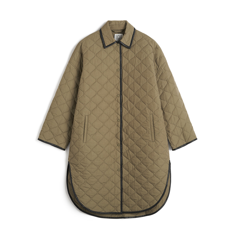 Toteme Quilted Cocoon Coat In Marsh 011, X-Small/Small