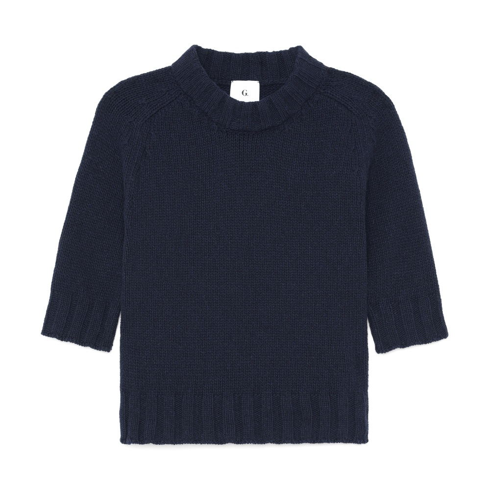 G. Label By Goop Kenlie Shrunken Sweater In Navy, Medium
