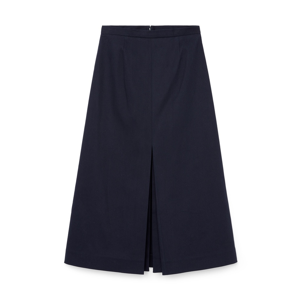 G. Label By Goop Howton A-line Pleat-front Skirt In Navy