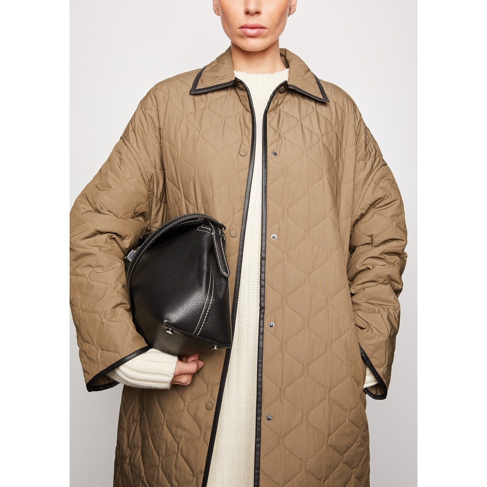 Toteme Quilted Cocoon Coat In Marsh 011, X-Small/Small