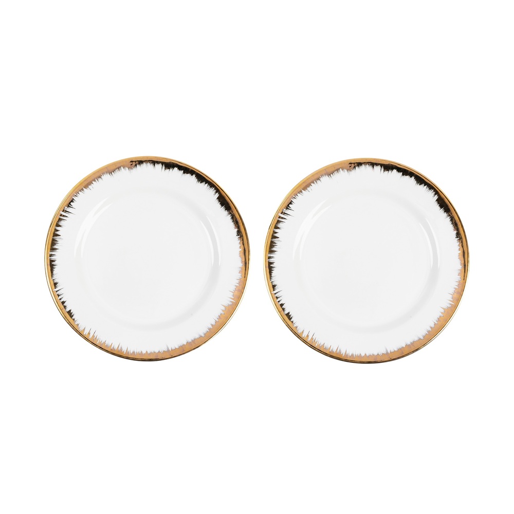 Stories Of Italy Eclipse Dessert Plates, Set Of 2 In Gold